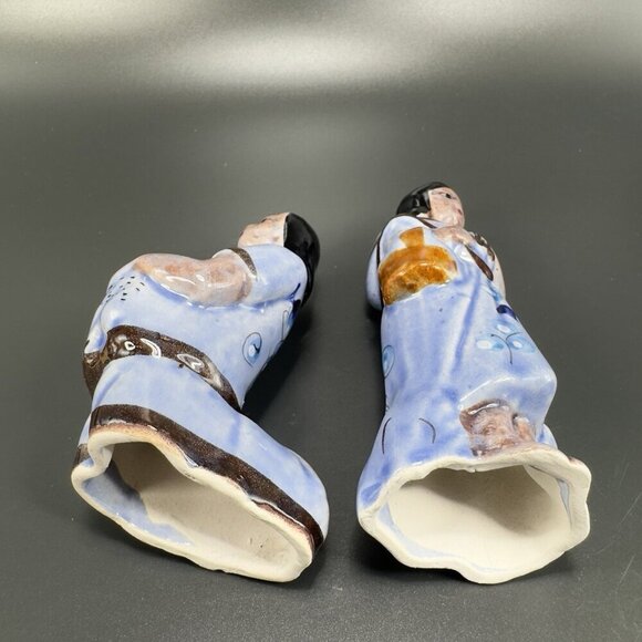 Vintage Mexican Pottery Hand Painted Blue Tonala Nativity Figurine Shepherds Set - Picture 4 of 6